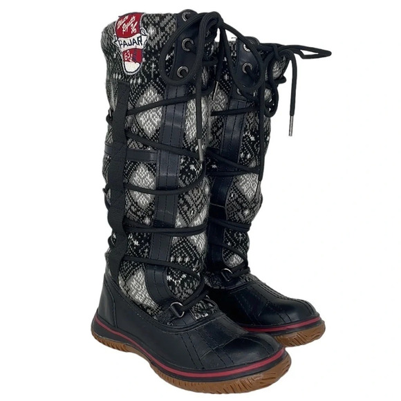 PAJAR Tall Winter Regatta Boots Fair Isle Fleece Lined Size 5.5 EU 36 - Picture 10 of 15